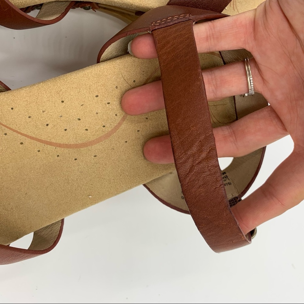 Dansko Brown Leather Wedge Sandals - Picture 6 of 12